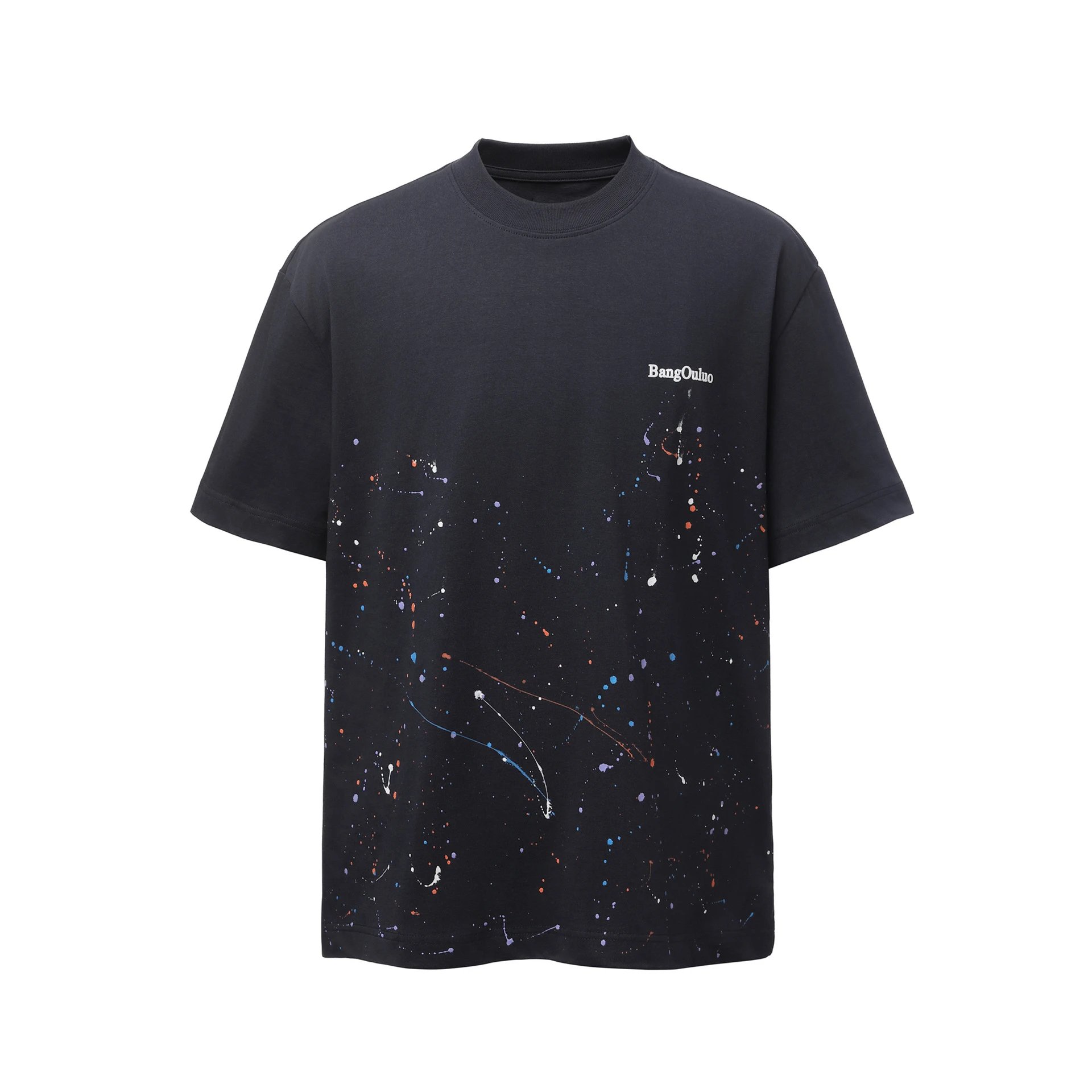 Design BangOuluo Splatter Print White T-Shirt T-Shirts - 7