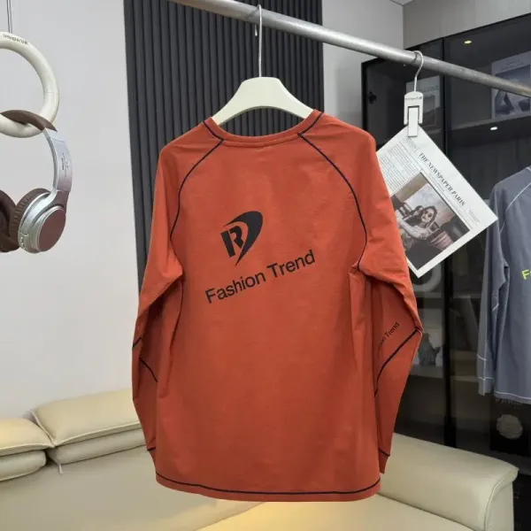 Design Fashion Trend Logo Long Sleeve T-Shirt Orange T-Shirts - 20