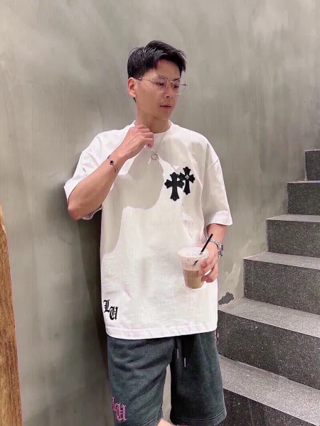 Chrome Hearts Cross Embroidered White T-Shirt - 21