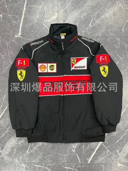 Scuderia Ferrari F1 Team Racing Jacket Black Red Outerwear Jacket - 1