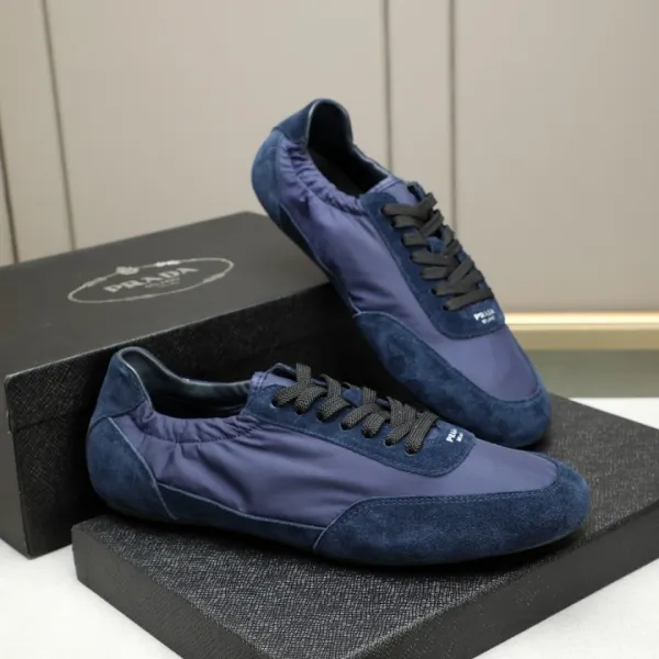 Prada Re-Nylon Sneakers Navy Blue Suede and Nylon - 1