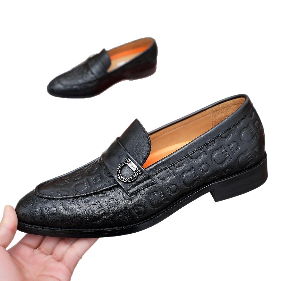 Salvatore Ferragamo Gancini Embossed Burgundy And Black Loafer