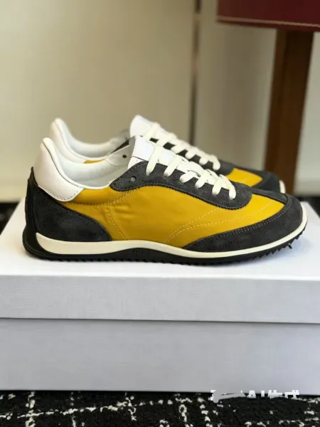 Celine Triomphe Sneakers Yellow and Black Suede Sneakers - 8