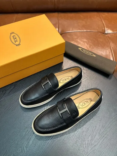 Tod's Double T Loafer Black Patent Leather Loafers - 14