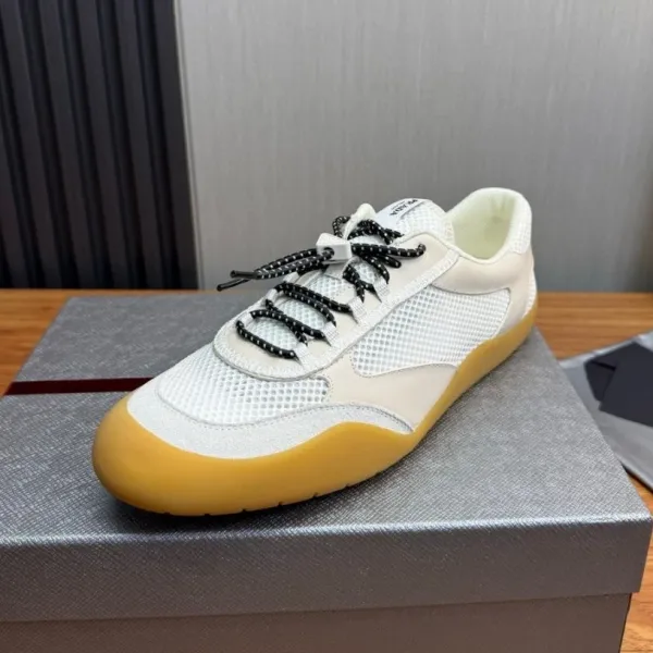 Prada Re-Nylon Runner White and Yellow Sneakers - 1
