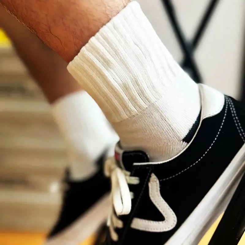 Sockstage Strive Progress 2018 Cream Gray Black Casual Crew Socks