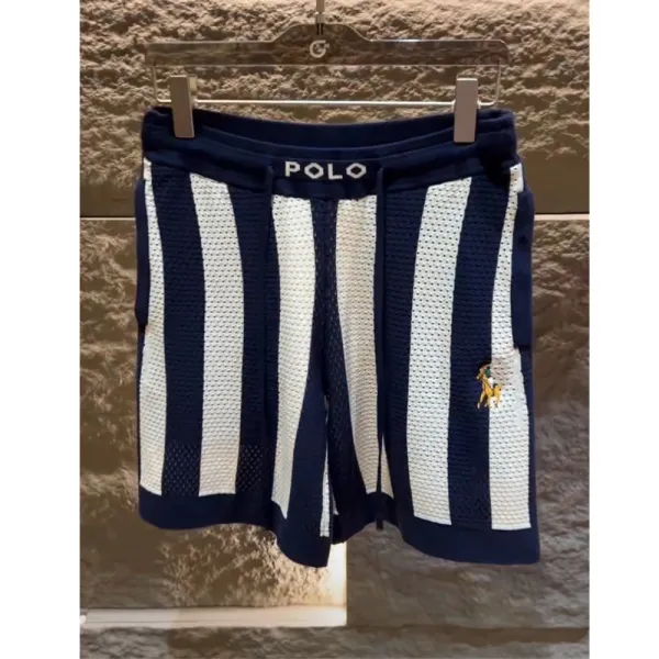 Polo Ralph Lauren Striped Mesh Shorts Navy and White - 5