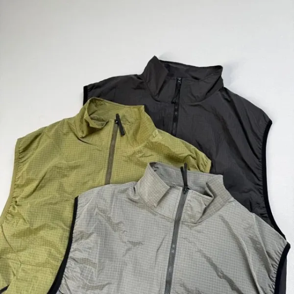 Design Goldwin Grid Tech Vest Olive Green Vest Outerwear.vest - 30