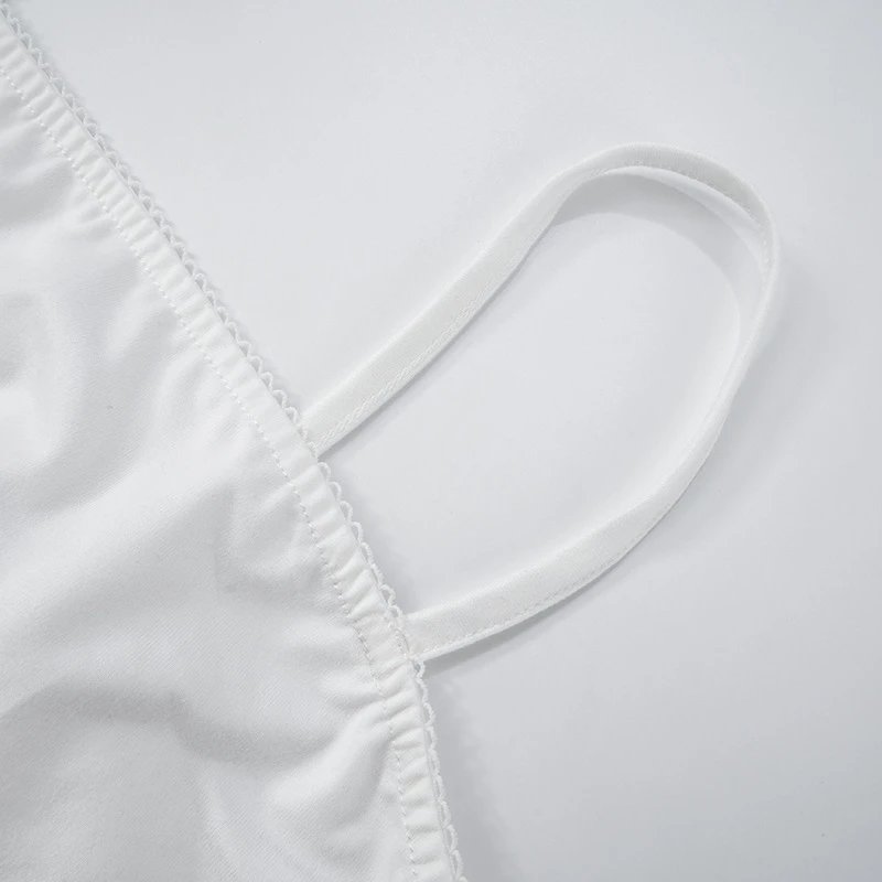 Design Daddy's Girl White Crop Top and Pink Trim Briefs Set Sets - 24