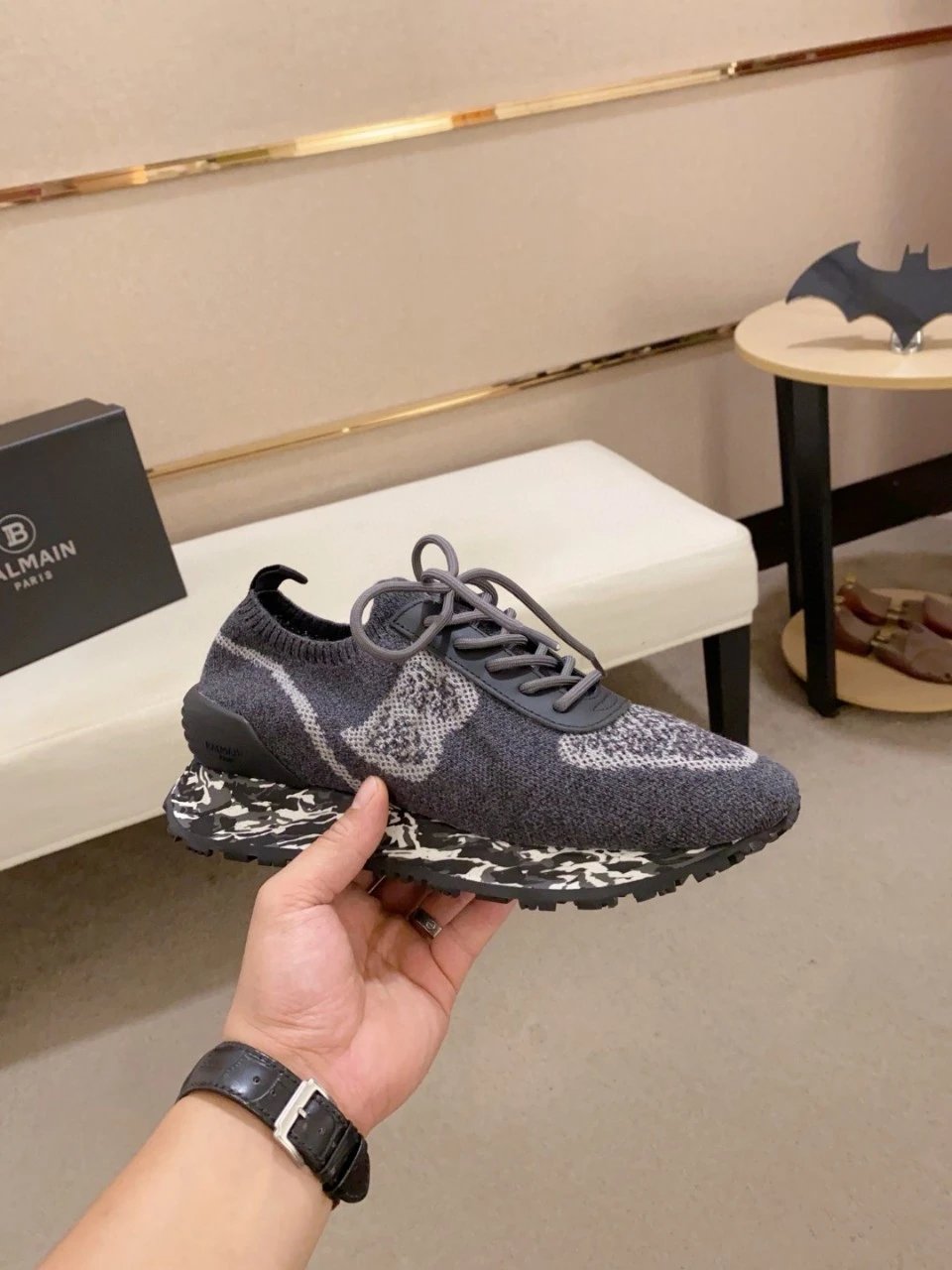 Balenciaga Track Trainer Gray Knit with Marble Sole Sneakers Chunky Sneakers - 2