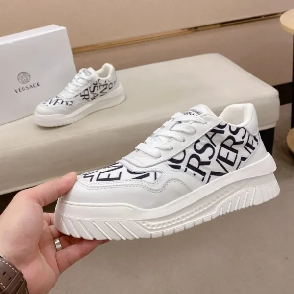 Versace Logo Print Chunky Sneakers White - 1