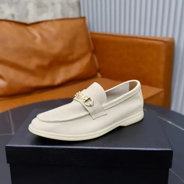 Giorgio Armani Loafer in Navy Suede with Eagle Buckle - 5