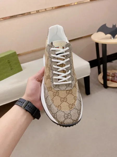 Gucci Rhyton GG Monogram Beige and Brown Sneakers - 3