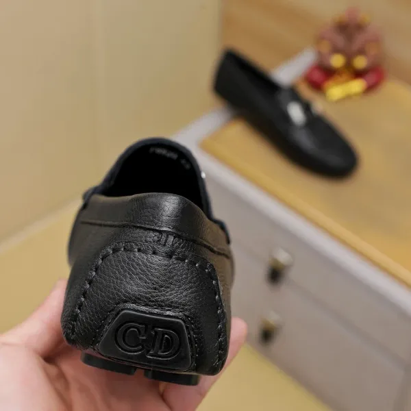 Dior Oblique Embossed Loafer Black Leather Loafers - 4