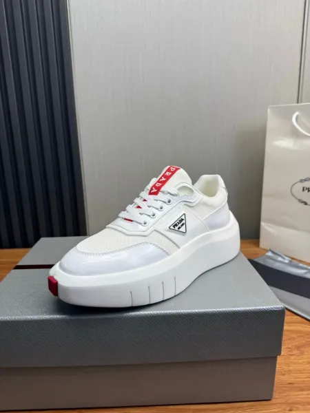 Prada Re-Nylon Sneakers Black White Red Sneakers Chunky Sneakers - 12