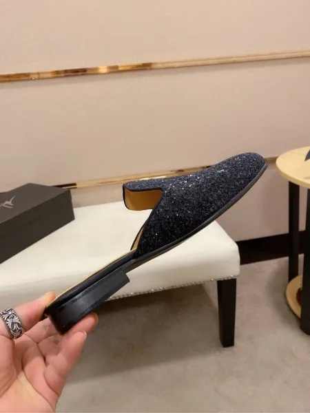 Design Giuseppe Zanotti Glitter Gold Mule Slipper Slippers - 4