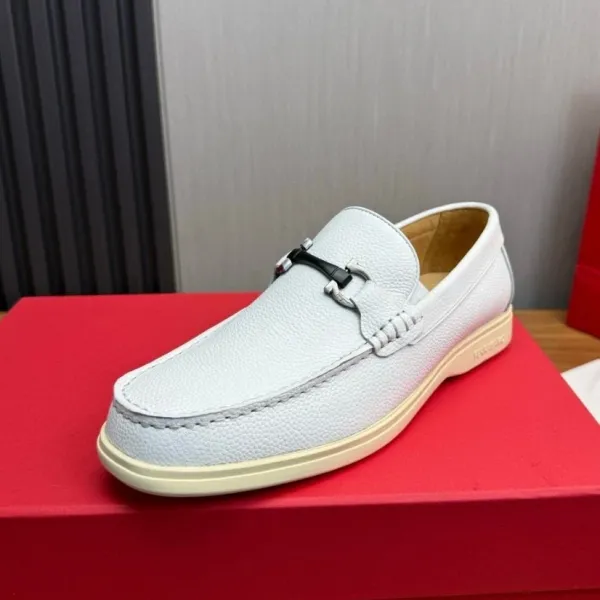Fendi White Leather Horsebit Loafer - 1