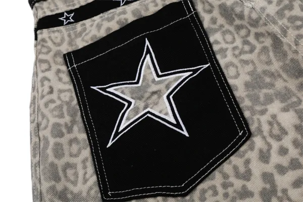 Moose Knuckles Star Leopard Print Denim Shorts - 11