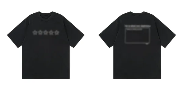 Design Five Star Rating Black Oversized T-Shirt - 1
