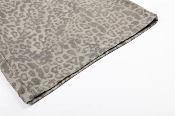 Moose Knuckles Star Leopard Print Denim Shorts - 12