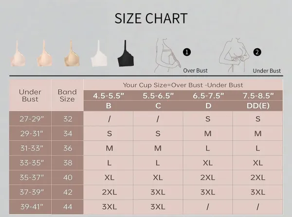 Design Seamless V-Neck Wireless Bra Beige Underwear - 3