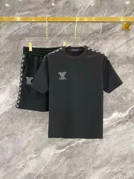 Louis Vuitton Monogram-Trimmed Black T-Shirt and Shorts Set - 1