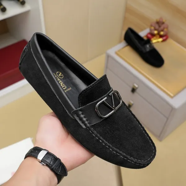 Valentino Garavani VLogo Loafer Navy Suede Loafers - 2