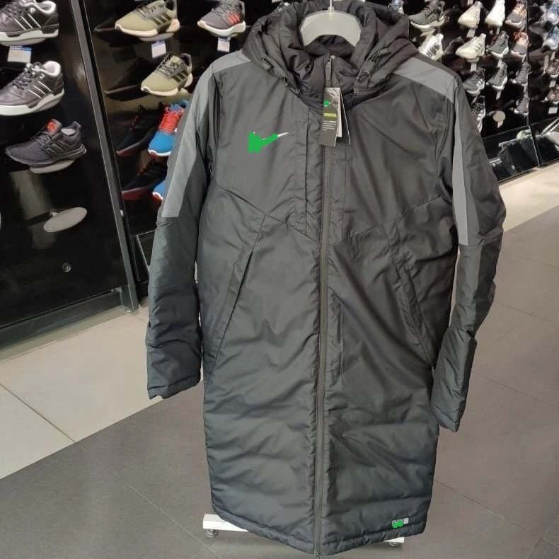 Nike Technical Parka Black with Green Swoosh Outerwear
