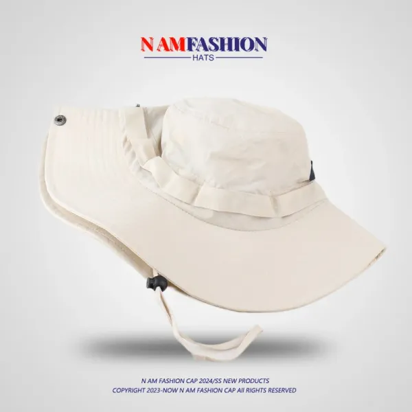 Design N AM Fashion Bucket Hat Beige Outdoor Hat Bucket Hat - 11