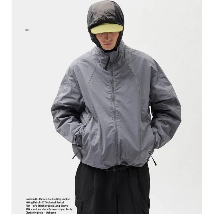 Goldwin 0# Gray Lightweight Windbreaker Jacket