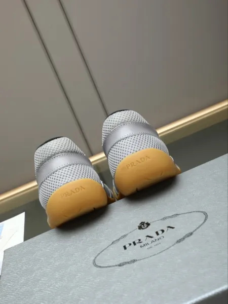Prada Re-Nylon Mesh Sneakers Gray and Amber - 6