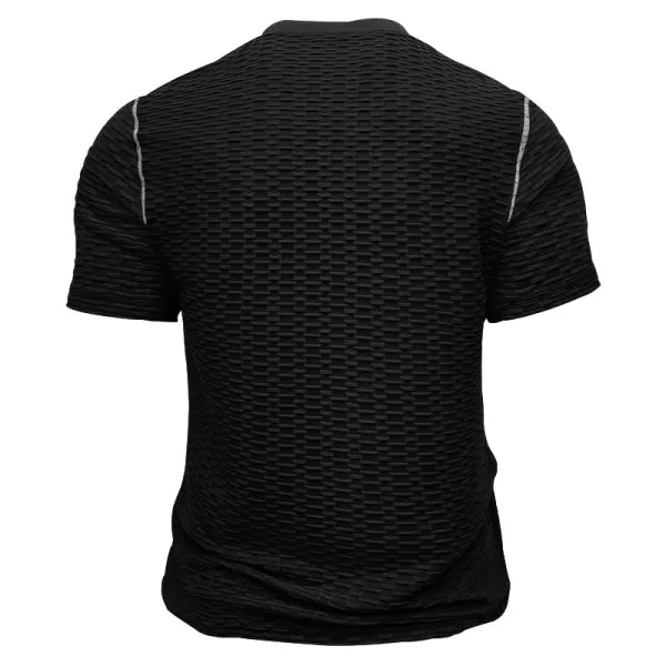 Design Henley T-Shirt Teal Textured - 9