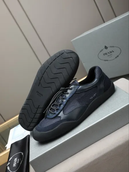 Prada Re-Nylon Mesh Sneakers Gray and Amber - 15