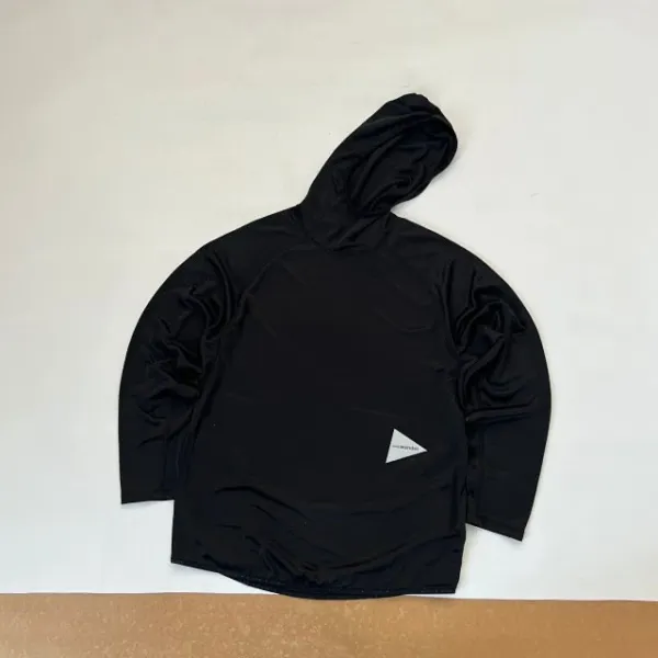 Design Hooded Long-Sleeve Top Black Hoodie - 19