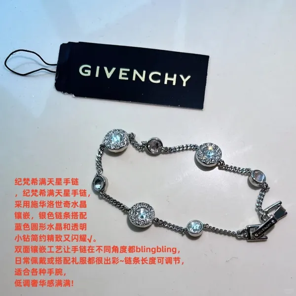Givenchy Crystal-Embellished Chain Bracelet Silver Jewelry - 3
