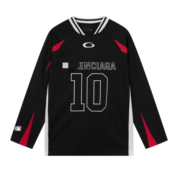 Balenciaga x NBA Jersey Black Red White Long-Sleeve Jersey - 1