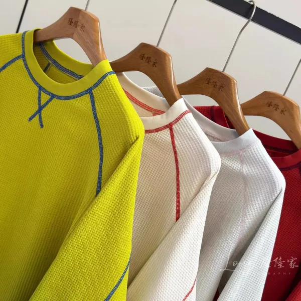 Design Waffle-Knit Base Layer Top Red - 6