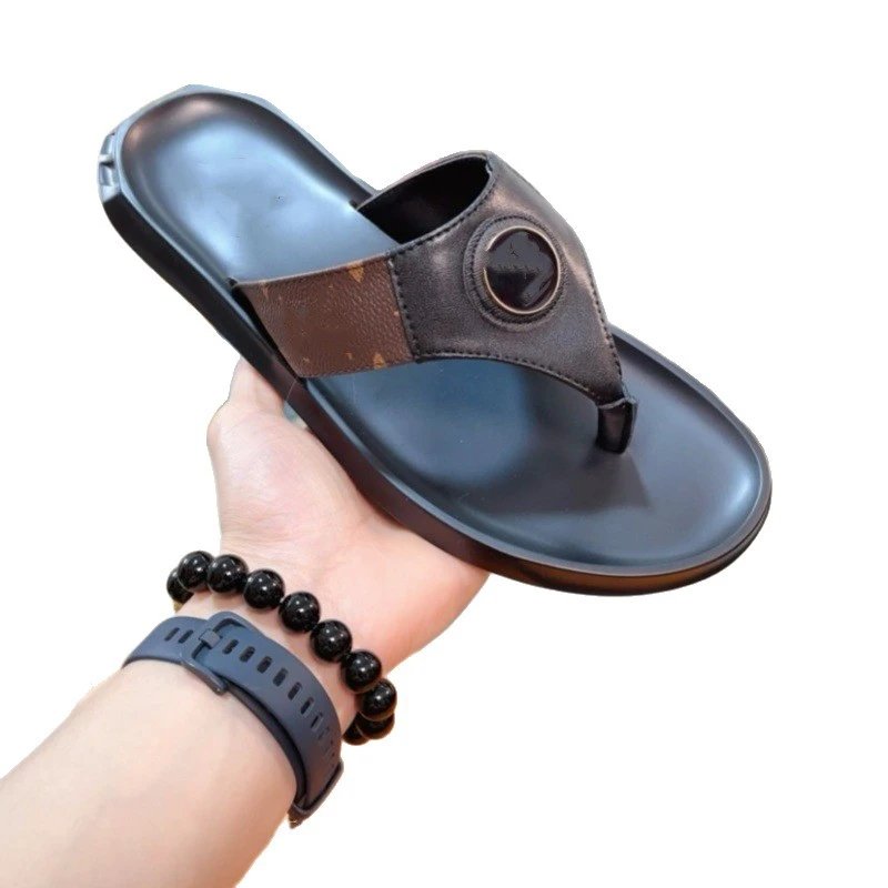 Louis Vuitton Monogram Check Thong Sandal Black Slippers - 2