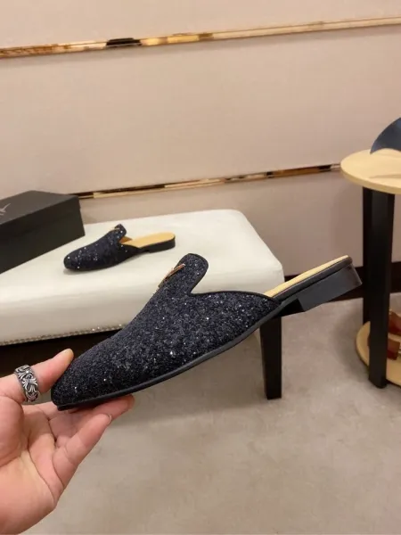 Design Giuseppe Zanotti Glitter Gold Mule Slipper Slippers - 2