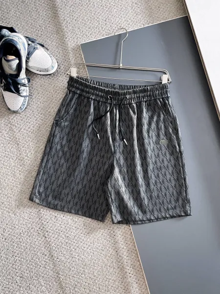 Design Checkered Texture Polo and Shorts Set White - 3
