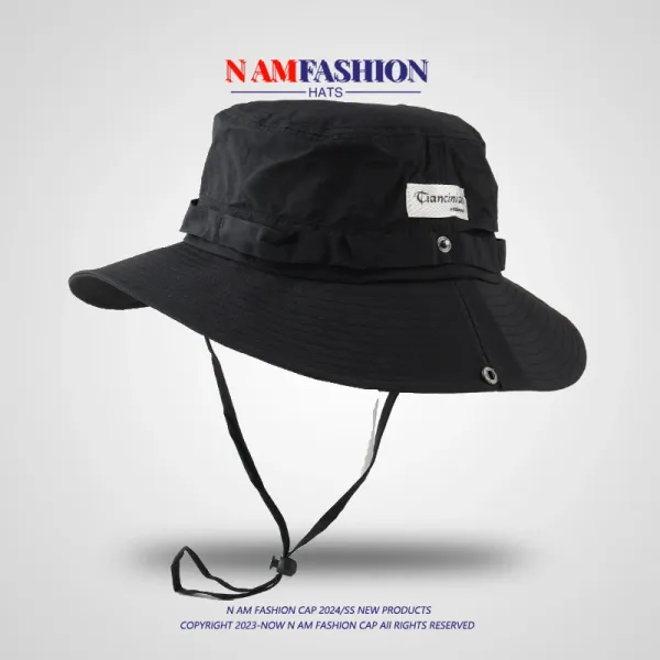 Design N AM Fashion Bucket Hat Beige Outdoor Hat Bucket Hat - 3