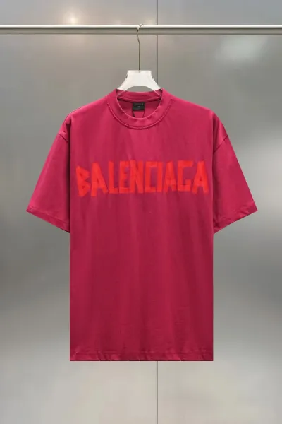 Balenciaga Logo Print Oversized T-Shirt Magenta - 1