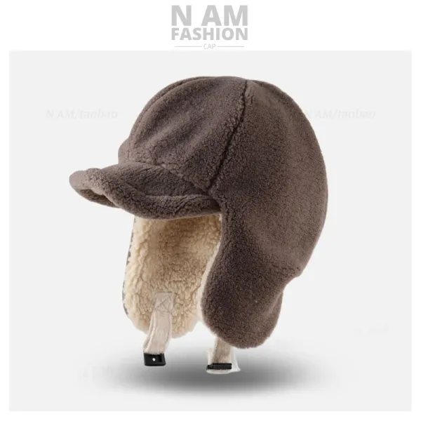 Design N AM Fashion Aviator-Style Fleece Hat Black Hats - 11