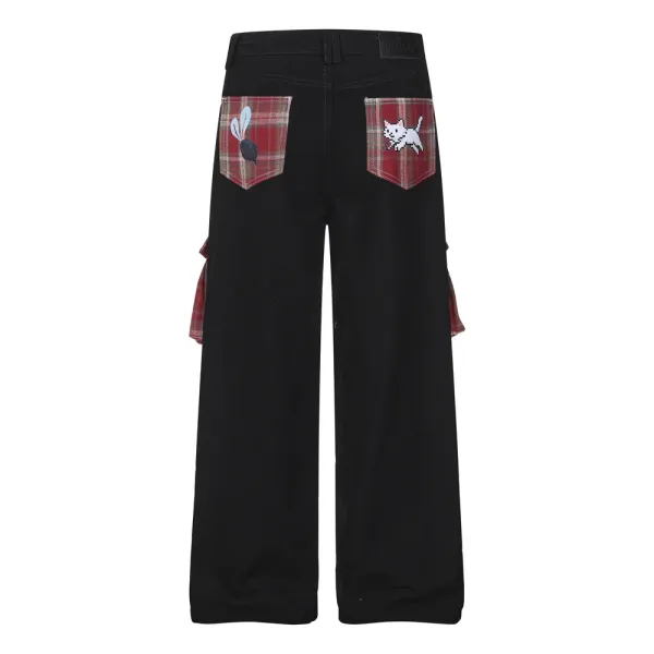 Design Rhinde Patchwork Cargo Pants Black Pants - 5