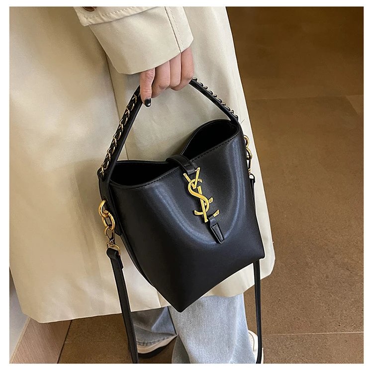 Saint Laurent Monogram Bucket Bag Tan Leather Handbag - 8