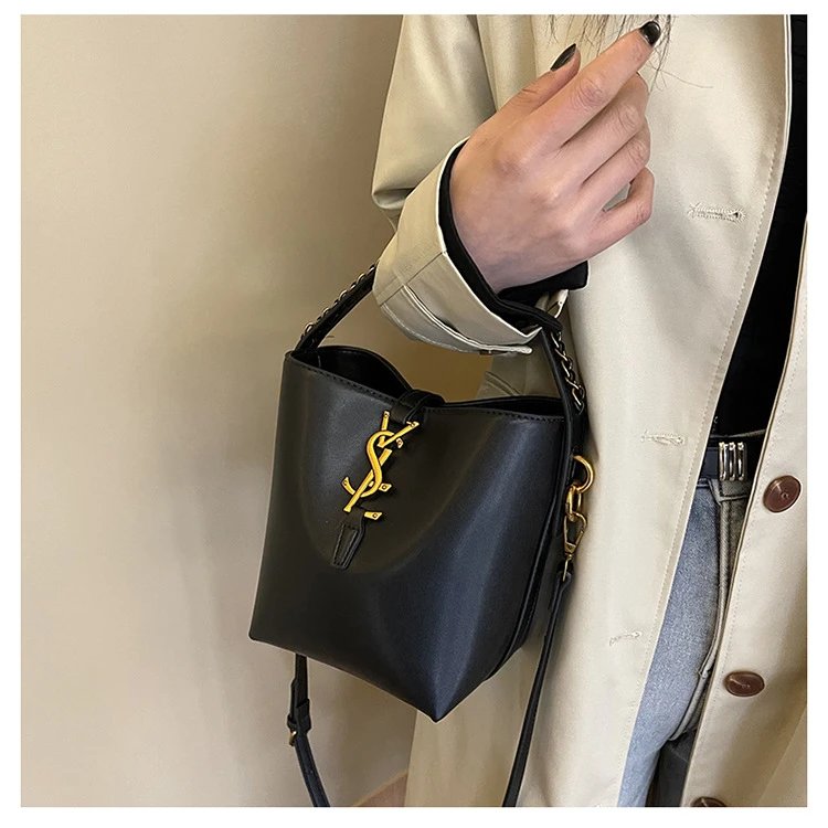 Saint Laurent Monogram Bucket Bag Tan Leather Handbag - 21