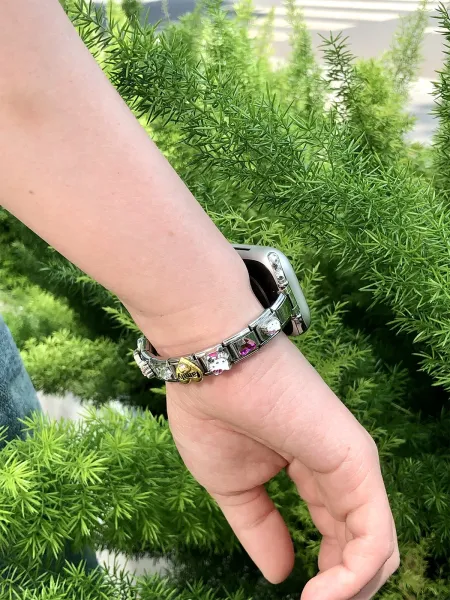 Apple Watch with Custom Charm Bracelet Strap Multicolor Smartwatch - 8