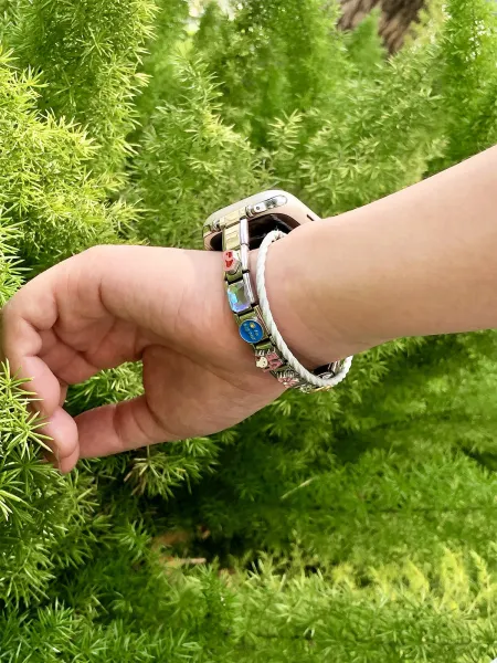 Apple Watch with Custom Charm Bracelet Strap Multicolor Smartwatch - 10