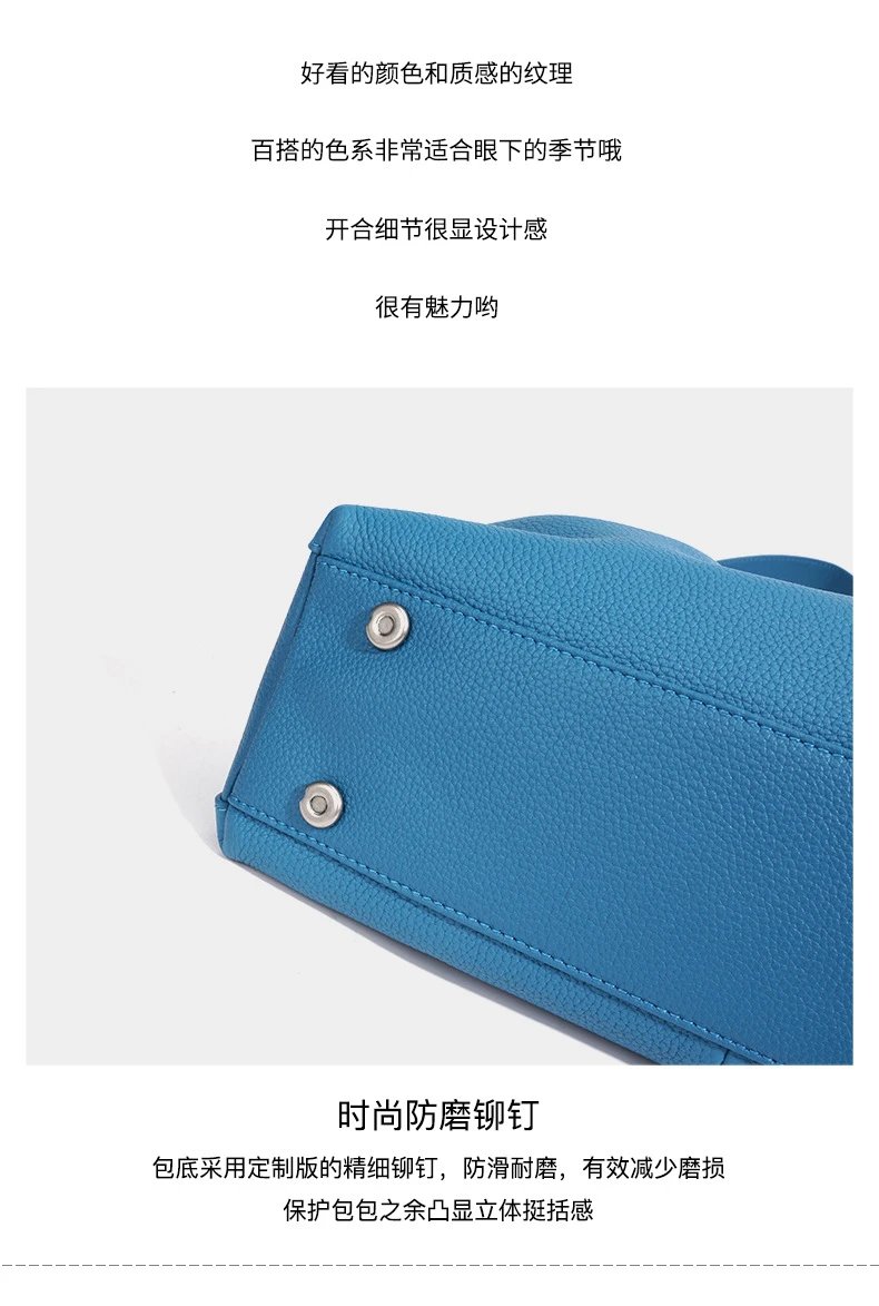 Hermès Picotin Lock Drawstring Bag Blue Togo Leather Shoulder Bag - 13