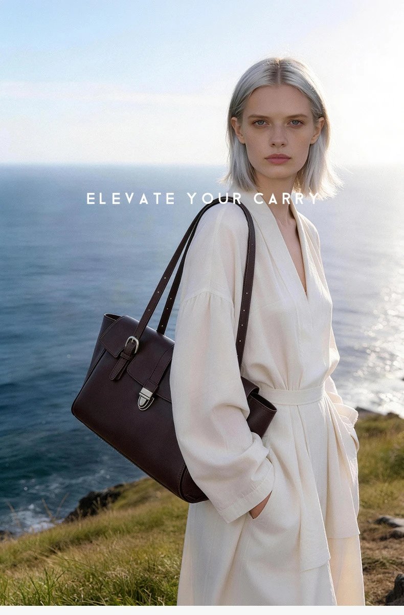 Design Structured Flap Closure White Handbag - 2